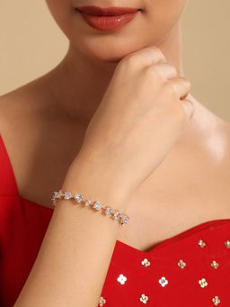 Nuyug - American Diamond White Stone Radiant Luxe Bracelet