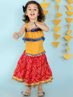 KID1 - Fusion Wear Top with Long Skirt-Yellow (Set of 2)