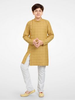 Jeetethnics - Boys Beige Kurta Pyjama (Set of 2)