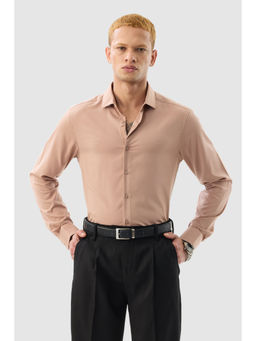 Snitch - Light Pink Solid Full Sleeves Slim Formal Shirt
