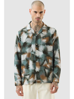 Snitch - Green Abstract Regular Casual Shirt