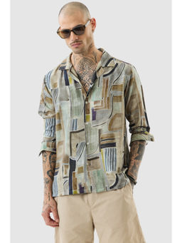 Snitch - Multi-Color Abstract Regular Casual Shirt