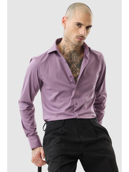 Snitch - Lavender Solid Full Sleeves Slim Formal Shirt