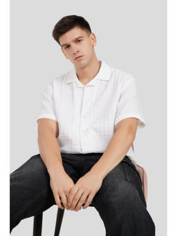 UNDERRATED CLUB - White Textured Shirt