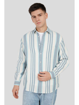 UNDERRATED CLUB - Blue Striped Textured Shirt