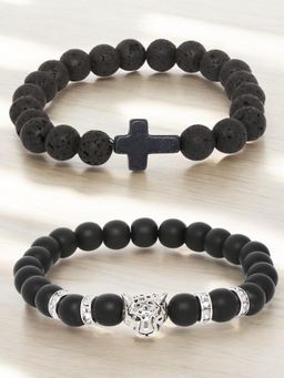 Fabula - Black Beads Bracelet (Pack Of 2)