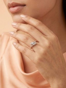 925 SILLER - 925 Pure Silver Solitaire Rhodium Plated Zircon Ring (7)