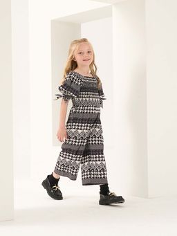 ANGEL & ROCKET - Black Dogtooth Check Jumpsuit