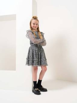 ANGEL & ROCKET - Black Georgette Lurex Rara Skirt