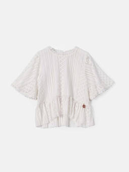 ANGEL & ROCKET - Ivory Cape Lace Top