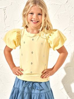 ANGEL & ROCKET - Yellow Puff Sleeve Top