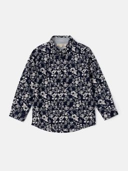 ANGEL & ROCKET - Navy Blue Floral Printed Shirt