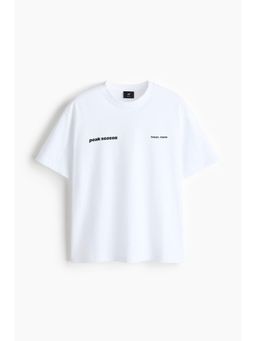 H&M - Men White Loose Fit Printed T-Shirt