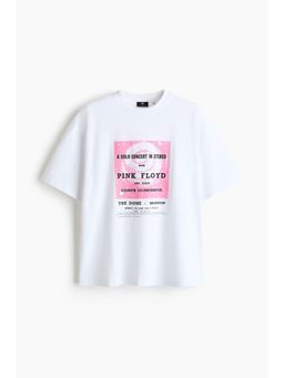 H&M - Men White Oversized Fit T-Shirt