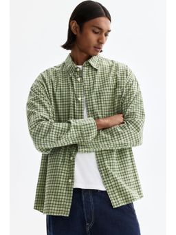 H&M - Men Green Relaxed Fit Cotton Shirt