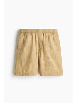 H&M - Men Yellow Relaxed Fit Muslin Shorts