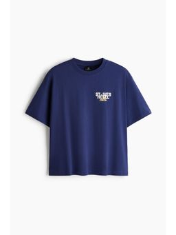 H&M - Men Blue Relaxed Fit Printed T-Shirt