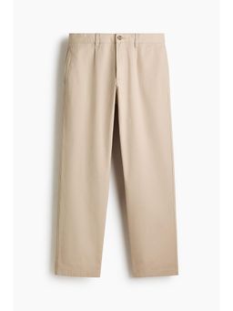 H&M - Men Beige Relaxed Fit Cotton Twill Chinos