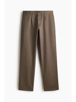 H&M - Men Beige Relaxed Fit Cotton Twill Chinos
