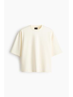 H&M - Men White Oversized Fit Scuba T-Shirt