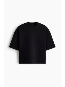 H&M - Men Black Oversized Fit Scuba T-Shirt