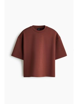 H&M - Men Brown Oversized Fit Scuba T-Shirt