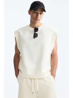 H&M - Men White Relaxed Fit Scuba Vest Top