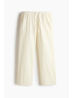 H&M - Men White Relaxed Fit Cotton Trousers