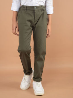 CRIMSOUNE CLUB - Boys Olive Printed Trousers