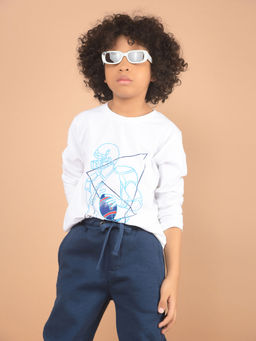 CRIMSOUNE CLUB - Boys White Graphic Print T-Shirt