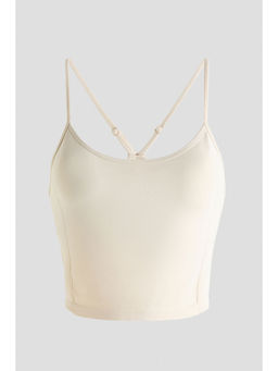 H&M - Women White Seamless Sports Top With Drymove