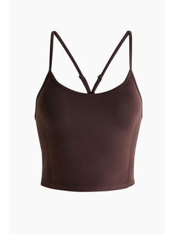 H&M - Women Brown Seamless Sports Top With Drymove