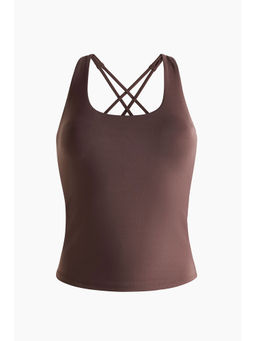 H&M - Women Brown Sports Vest Top With Softmove