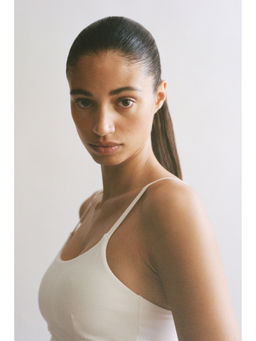 H&M - Women White Integral-Bra Sports Strappy Top With Softmove