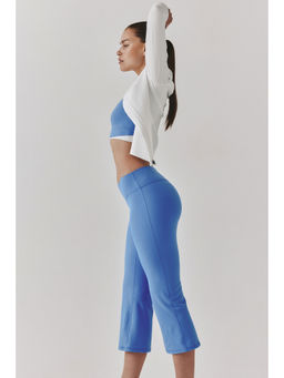 H&M - Women Blue Flared Capri Sports Leggings With Softmove