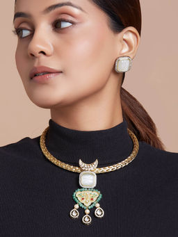 Joules By Radhika - Gold Jade Necklace