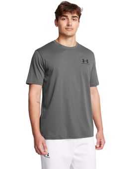 Under Armour - Men's Left Chest Logo Half Sleeve Grey T-Shirt