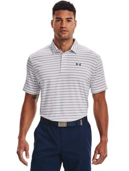 Under Armour - Men's Playoff Core Stripe Grey Polo T-Shirt