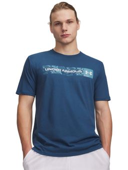 Under Armour - Men's Camo Chest Stripe Half Sleeve Blue T-Shirt