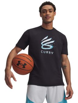 Under Armour - Men's Curry Splash Wordmark Half sleeve Black T-Shirt