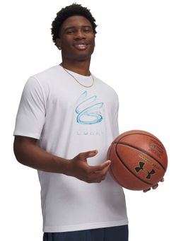 Under Armour - Men's Curry Splash Wordmark Half sleeve White T-Shirt