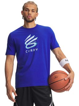 Under Armour - Men's Curry Splash Wordmark Half sleeve Blue T-Shirt
