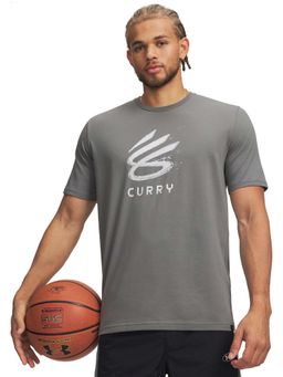 Under Armour - Men's Curry Splash Wordmark Half sleeve Green T-Shirt