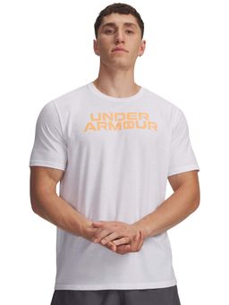 Under Armour - Men's Core Branded Half Sleeve White T-Shirt