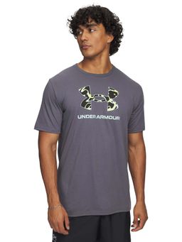 Under Armour - Men's Big Logo Print Fill Half Sleeve Grey T-Shirt