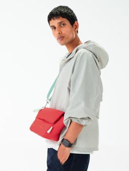 DailyObjects - Red Puff Bucket Sling Bag With Detachable Strap (M)