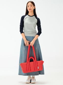 DailyObjects - Red Puff Tote Baguette Tote Bag (M)