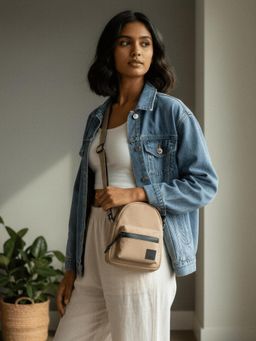 DailyObjects - Sand Pivot Dot Sling Bag (M)