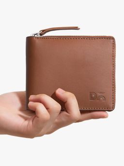 DailyObjects - Tan Genuine Leather Womens Zip Wallet (M)