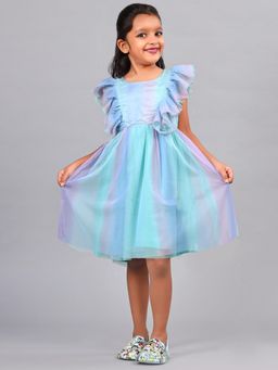 ZION - Girls Blue Ombre Knee Length Dress